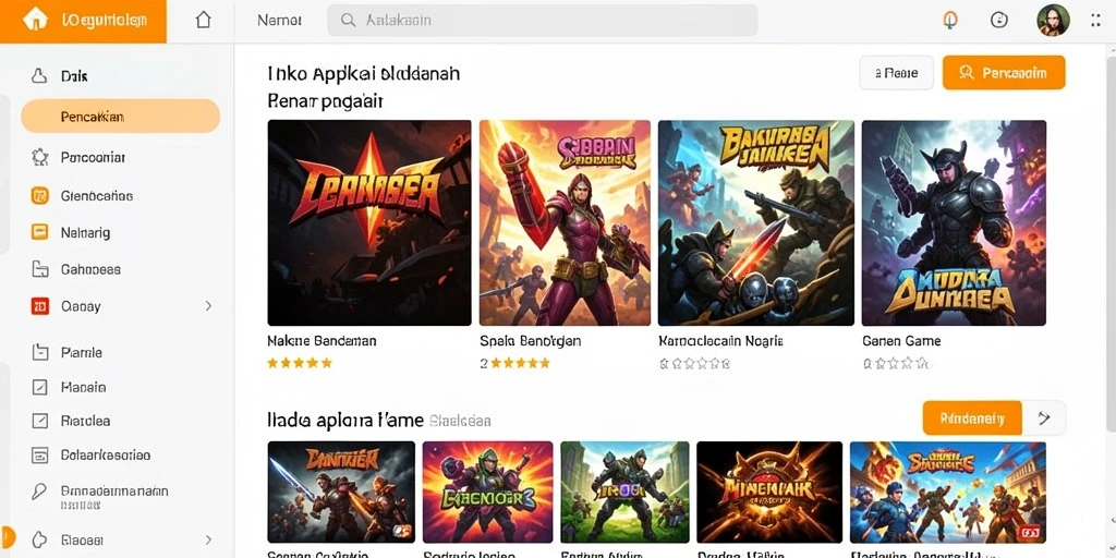 Tampilan antarmuka permainan yang menarik.