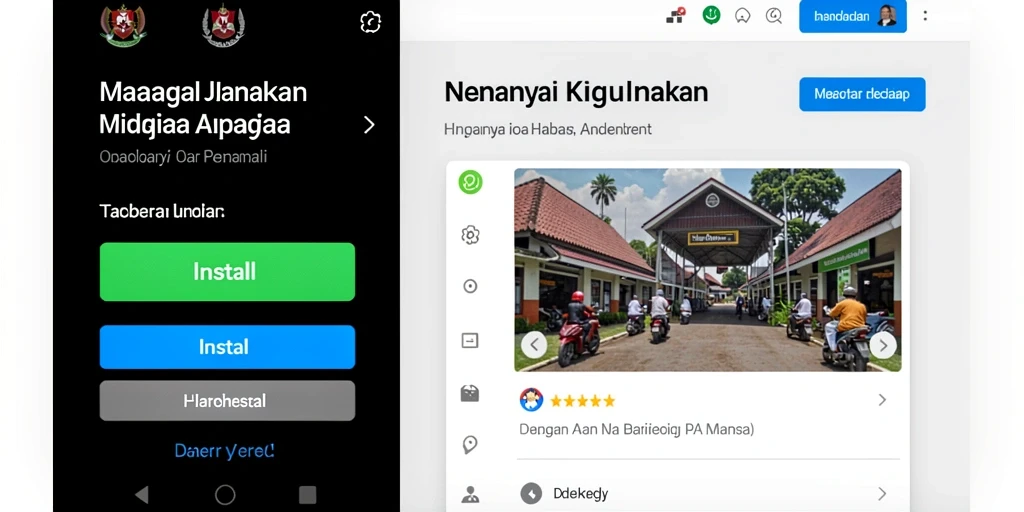 Screenshot menunjukkan antarmuka pengguna yang menarik.